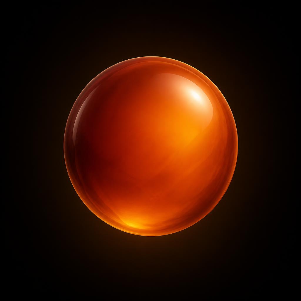 A glowing orange orb